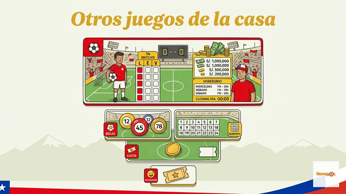 Catálogo de otros juegos ofrecidos junto a la quiniela de fútbol en Chile