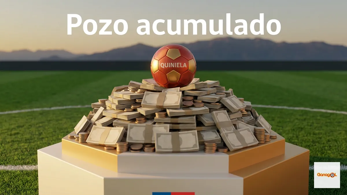 Pozo de premios acumulado de Ganagol representado con billetes y balón de fútbol