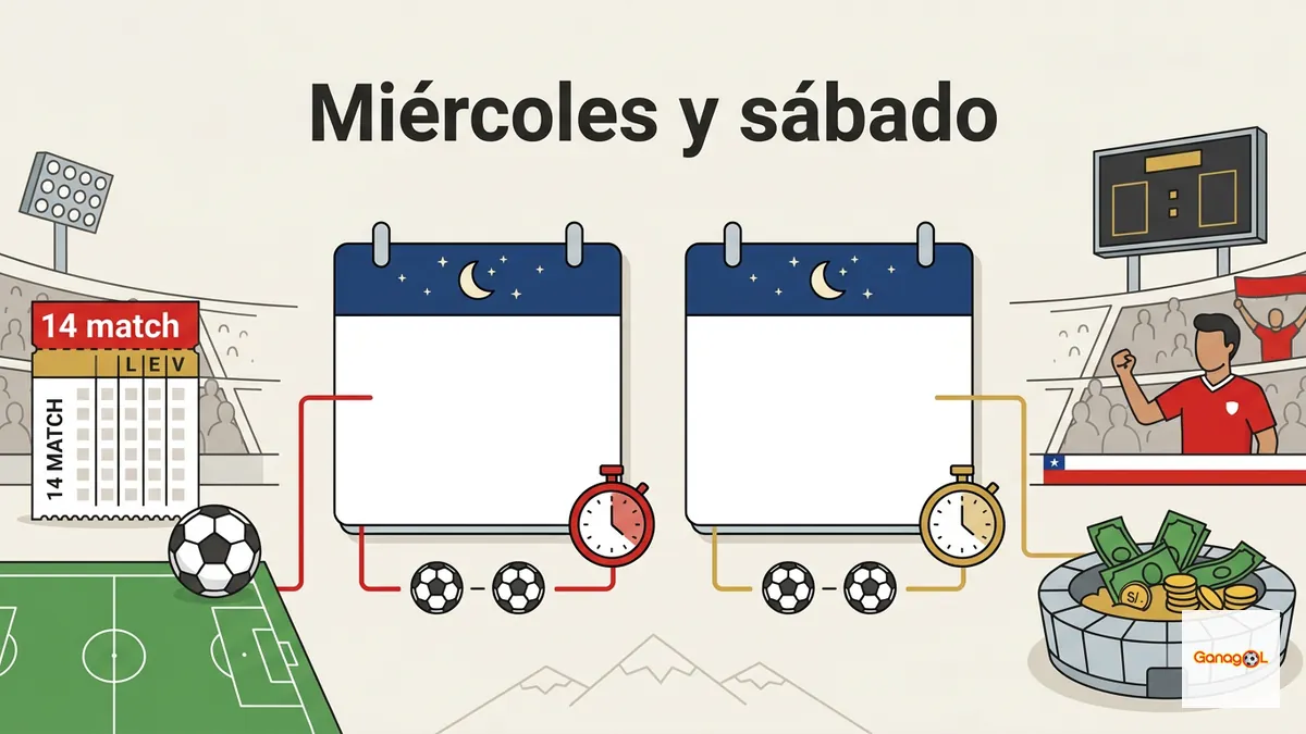 Calendario de los dos programas semanales de Ganagol, miércoles y sábado por la noche