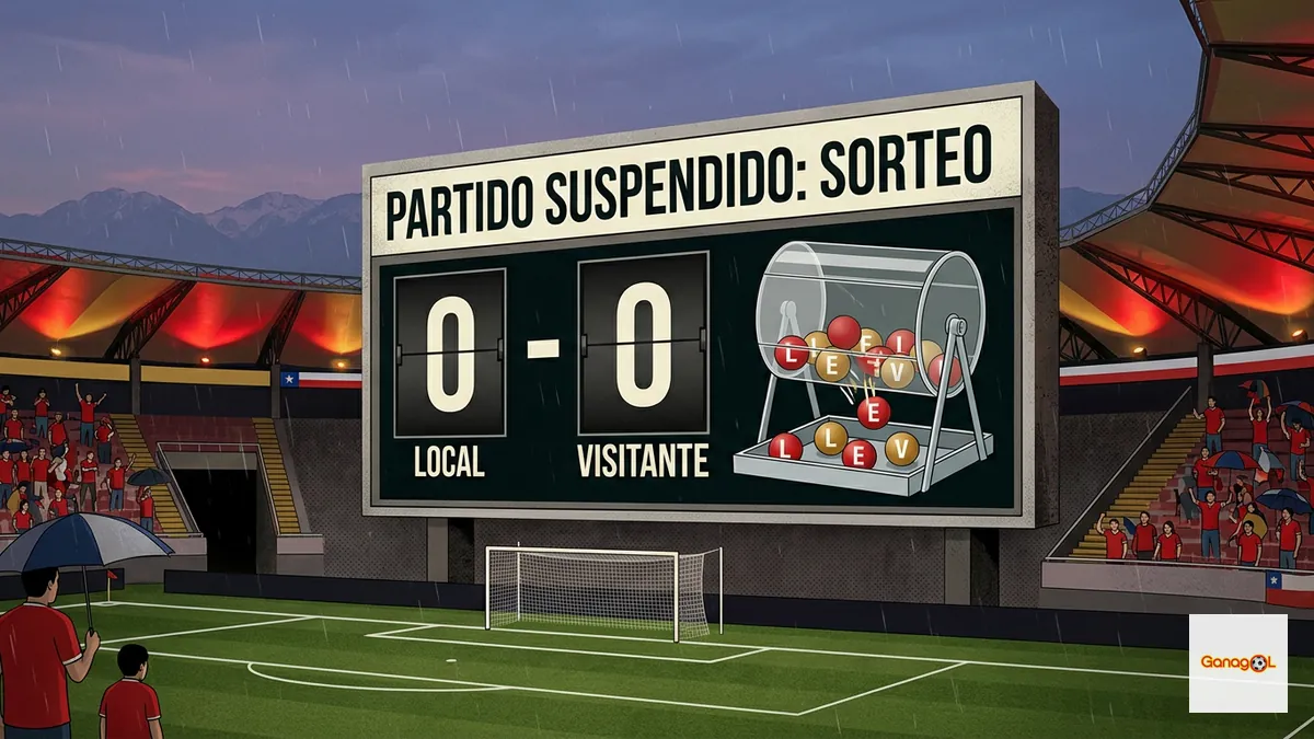 Ilustración del sorteo que define el resultado cuando un partido de Ganagol se suspende