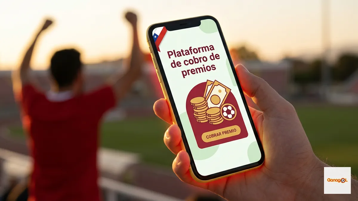 Plataforma de cobro de premios al ganar en Ganagol, vista desde Chile